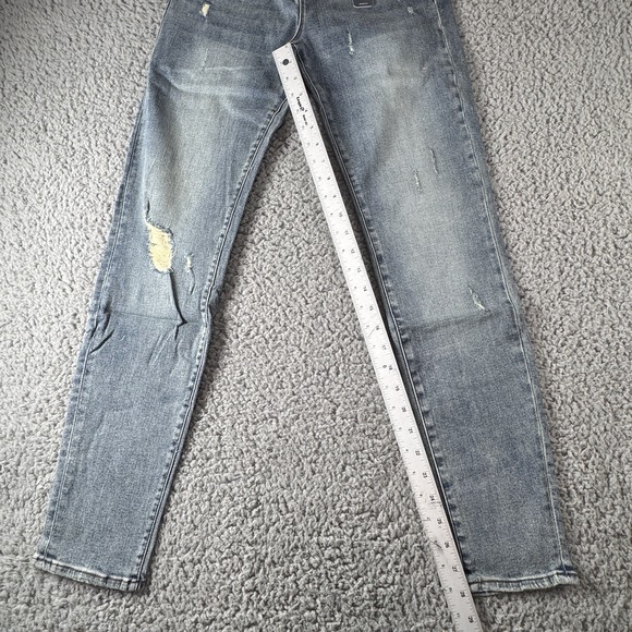 Tractr Diane Mid Rise Distressed Indigo Medium Blue Stretch Jean‎ Sz 6/28 NWT - Picture 6 of 10